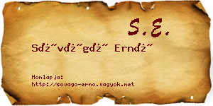 Sóvágó Ernő névjegykártya