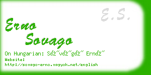 erno sovago business card